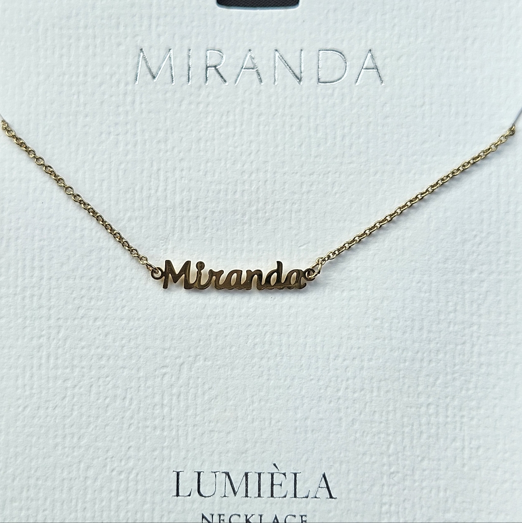 Miranda Script Name Chain Goldtone Necklace